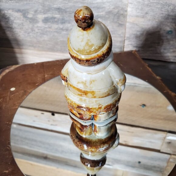 Vintage Little Round Ceramic Santa - Beige - Picture 3 of 8